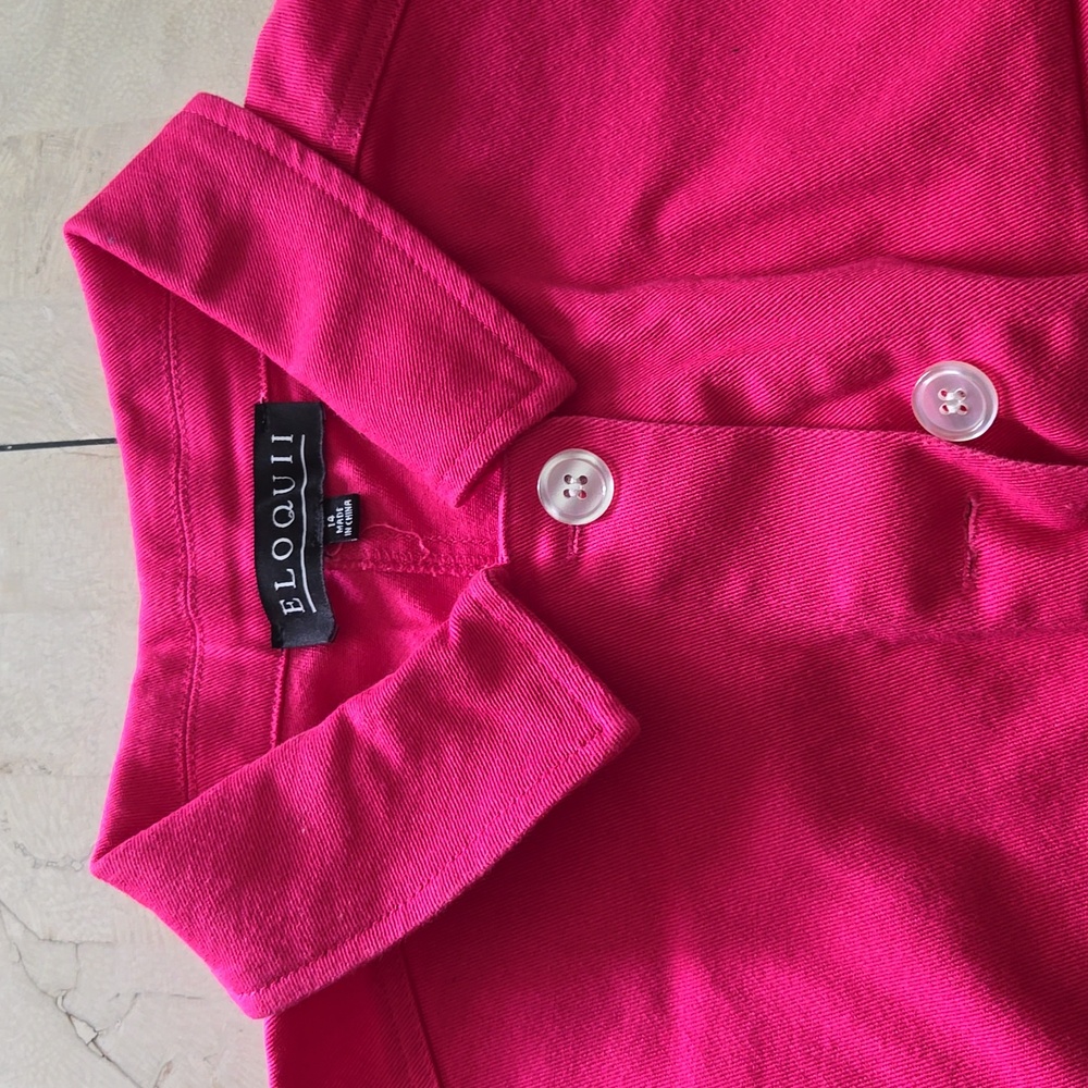 Eloquii fuschia pink cropped denim jacket size 14 - Picture 3 of 5